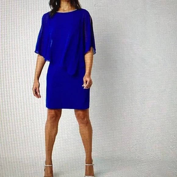 msk formal dresses MSK V-Neck Faux-Leather-Trim Tie-Waist Dress MSRP $79